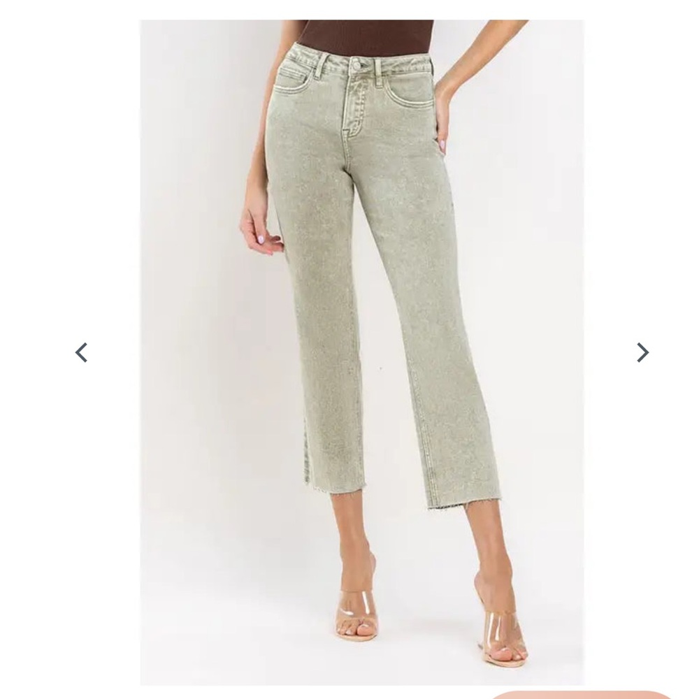 LOVERVET by VERVET HR Straight Cropped Jeans green size 11/30